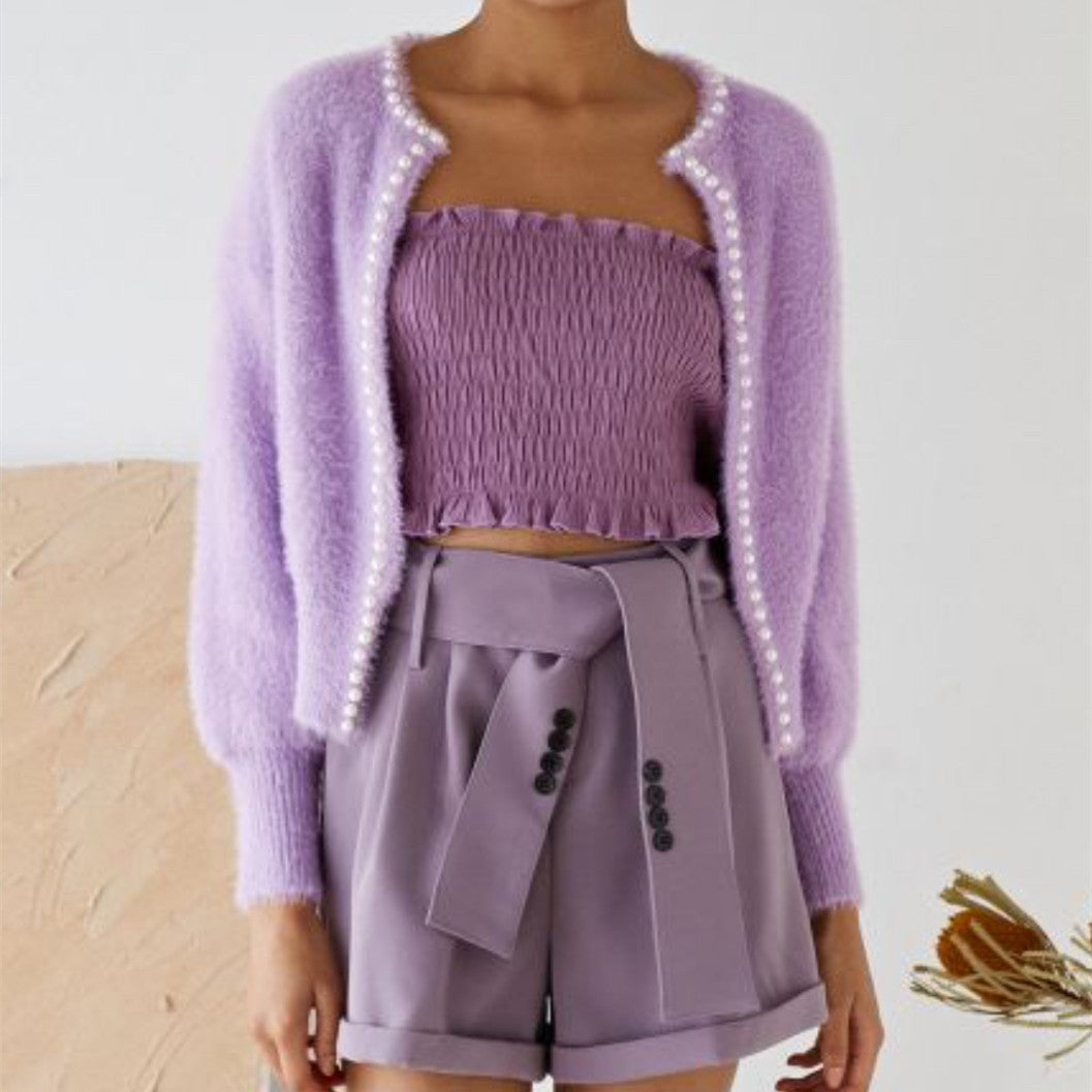 Cardigan femme duveteux à boutons perles et coupe décontractée Berg-Feldt