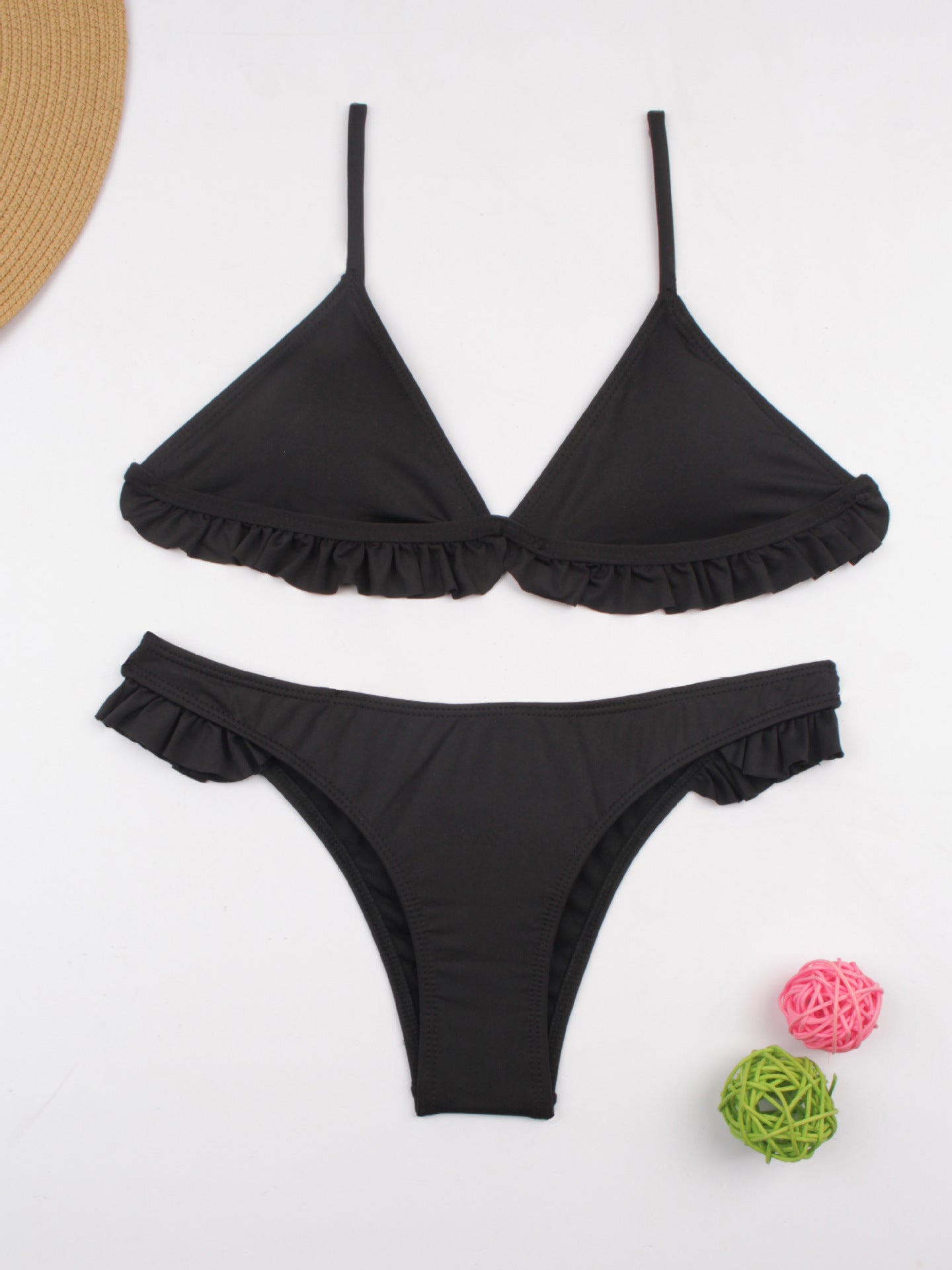 Ensemble de bikini pour femme avec volant froncé et bretelles réglables berg-feldt
