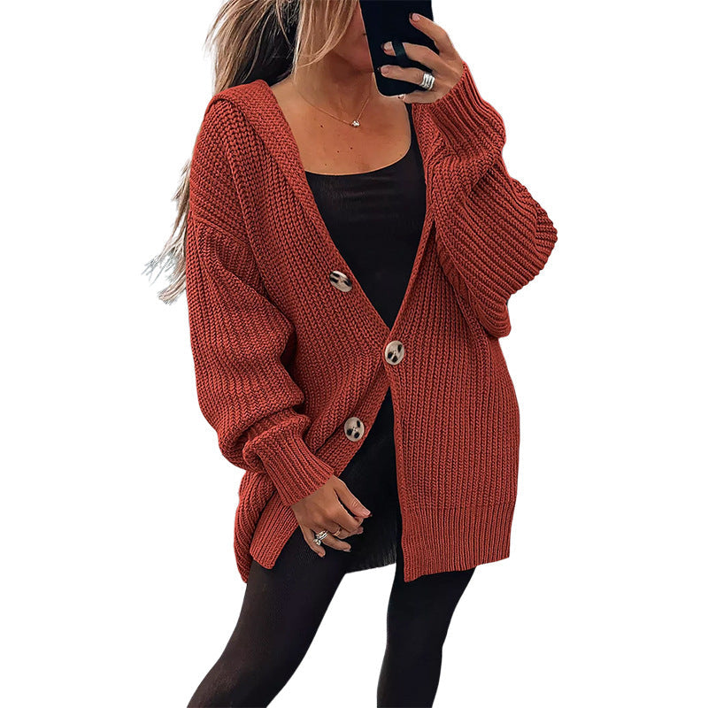 Cardigan oversize en grosse maille pour femme avec élégants boutons en bois Berg-Feldt