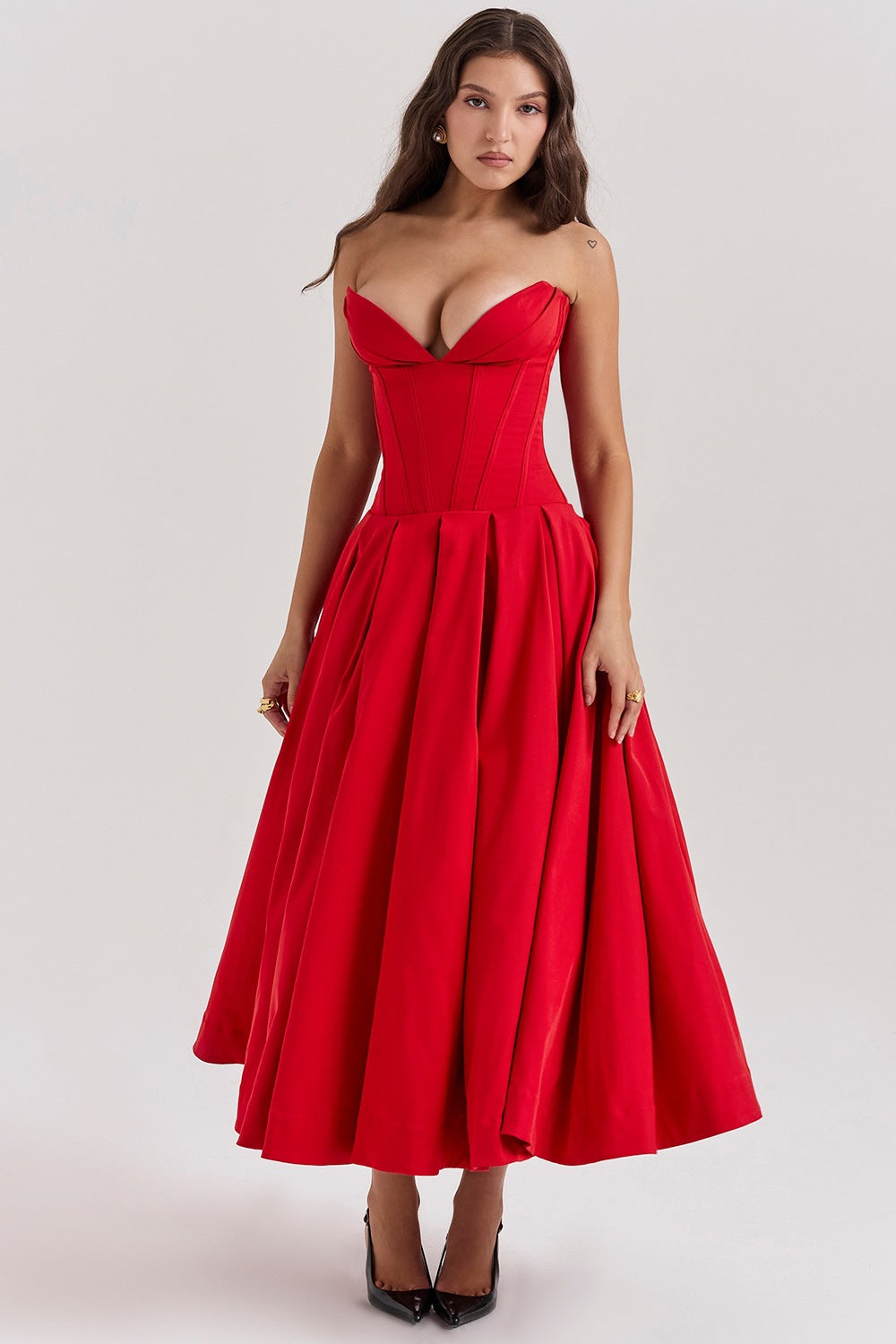 Robe de soirée pour femme, silhouette ajustée et coupe trapèze Berg-Feldt