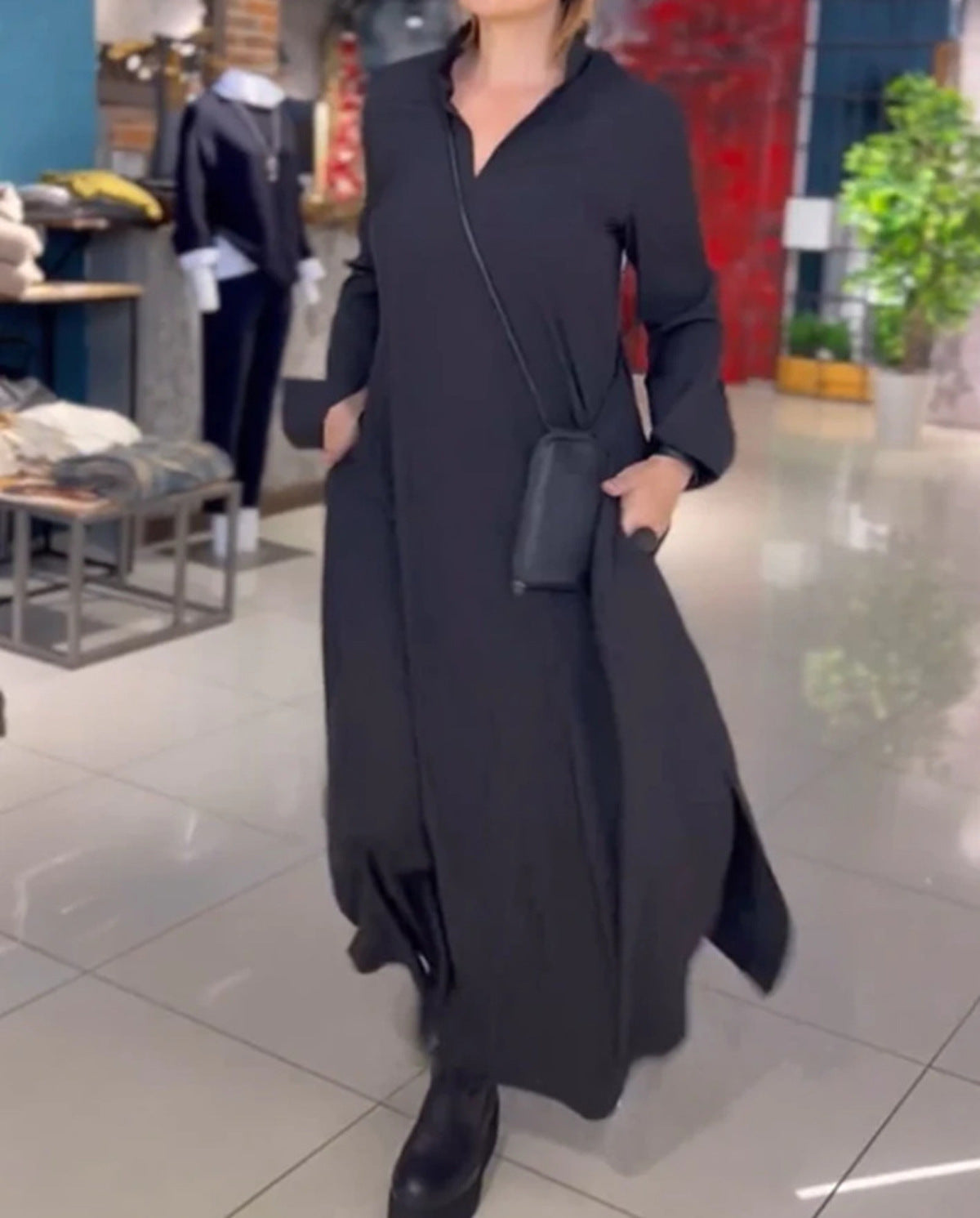 Robe midi élégante pour femme avec col et poches de berg-feldt