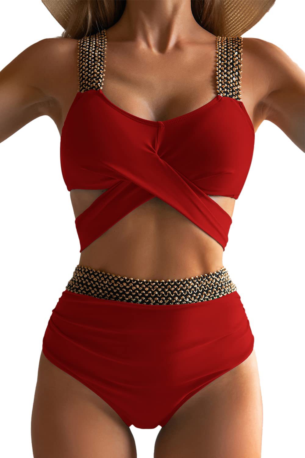 Ensemble de bikini taille haute et orné Berg-Feldt pour femme