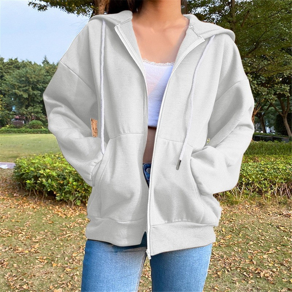 Cardigan décontracté zippé à capuche pour femme berg-feldt