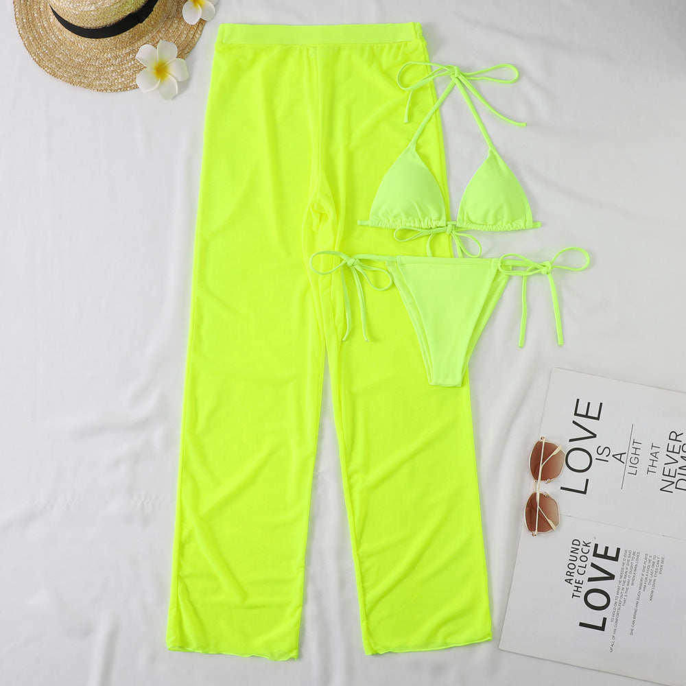 Elegant two-piece bikini with tie strings and airy trousers by berg-feldt