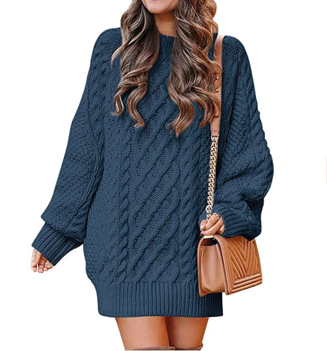 Damen Großer Strickpullover mit Zopfmuster und lässigem Schnitt Berg-Feldt