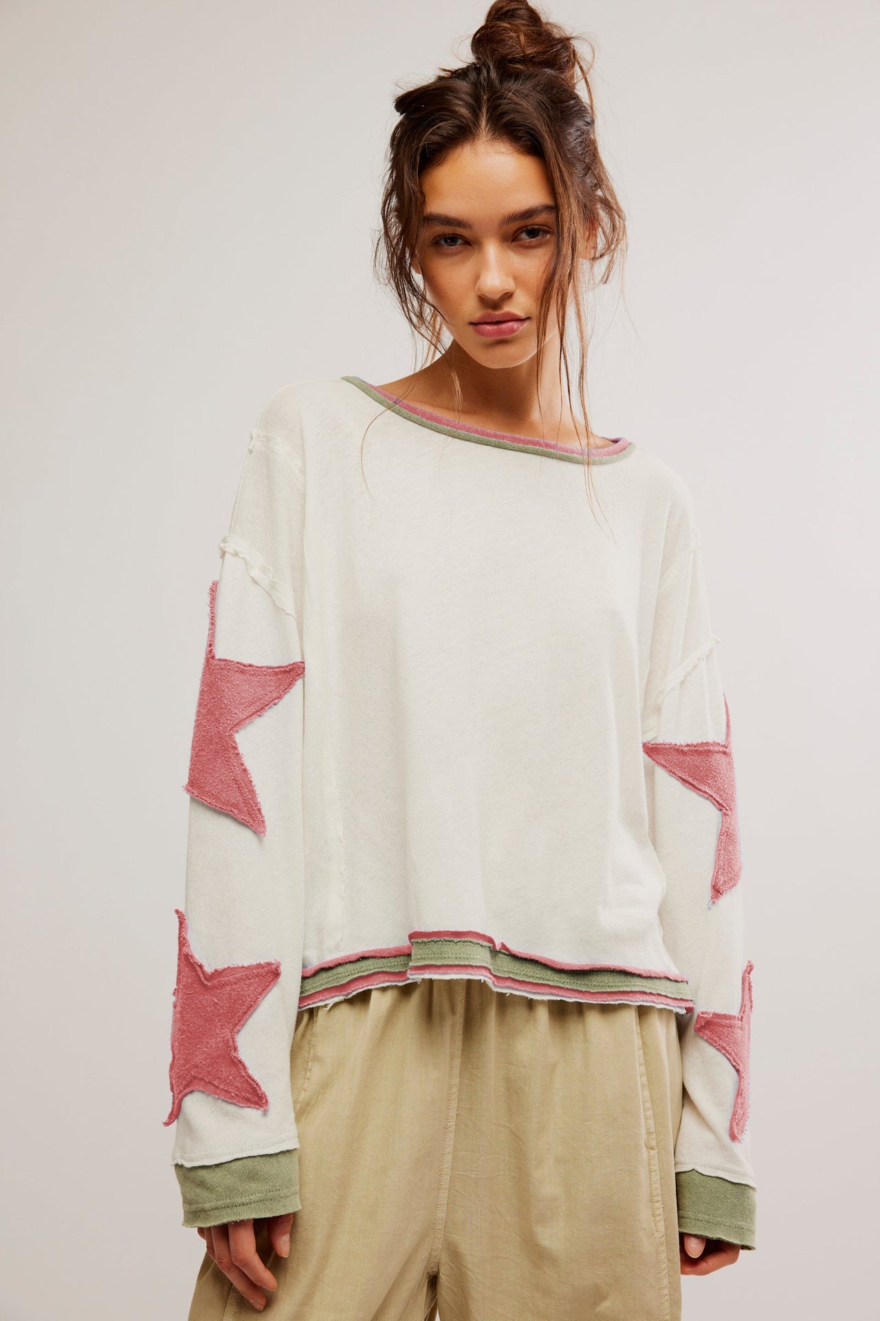 Pull-over décontracté pour femme avec broderie étoile de berg-feldt