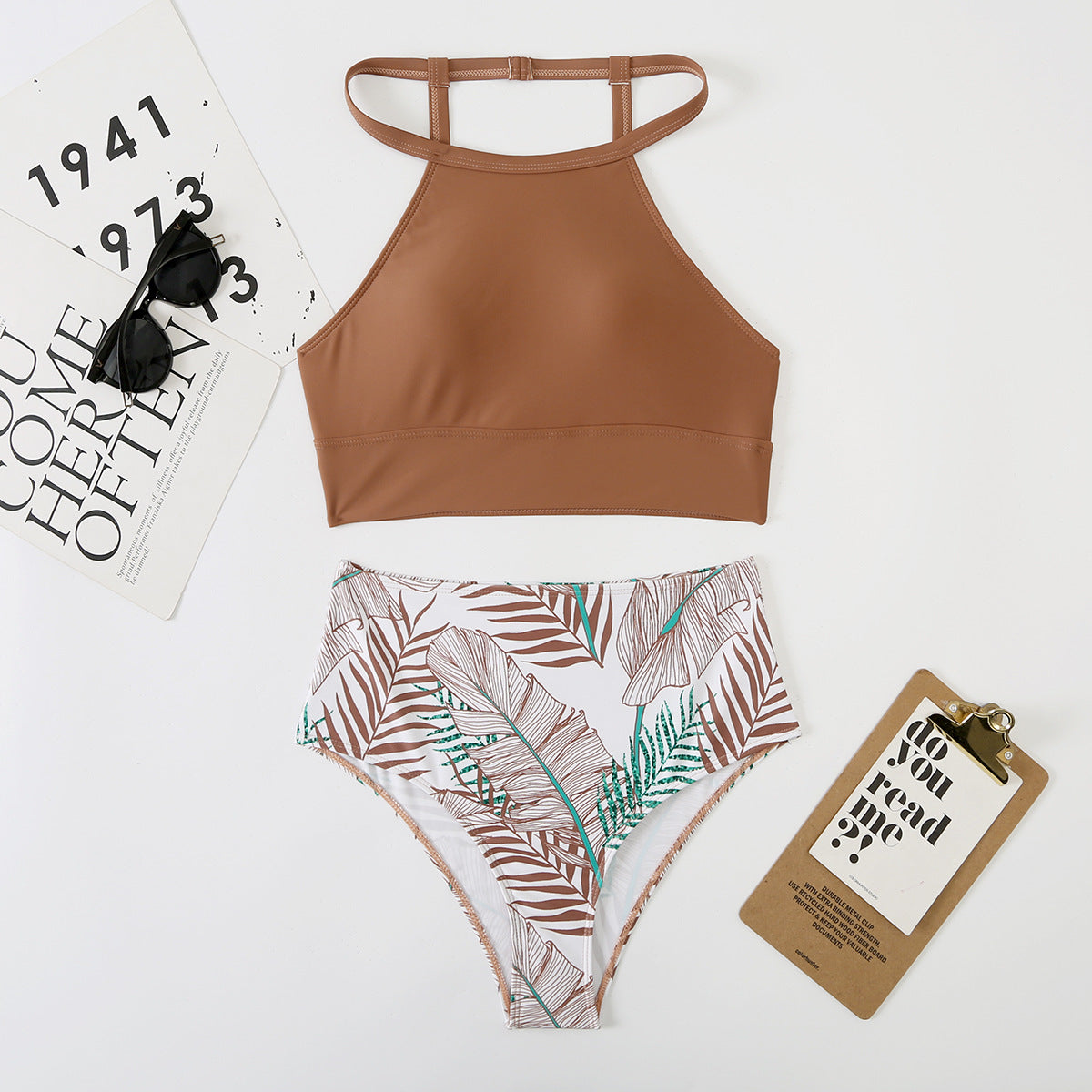 Ensemble de maillots de bain taille haute et motif tropical pour femme Berg-Feldt