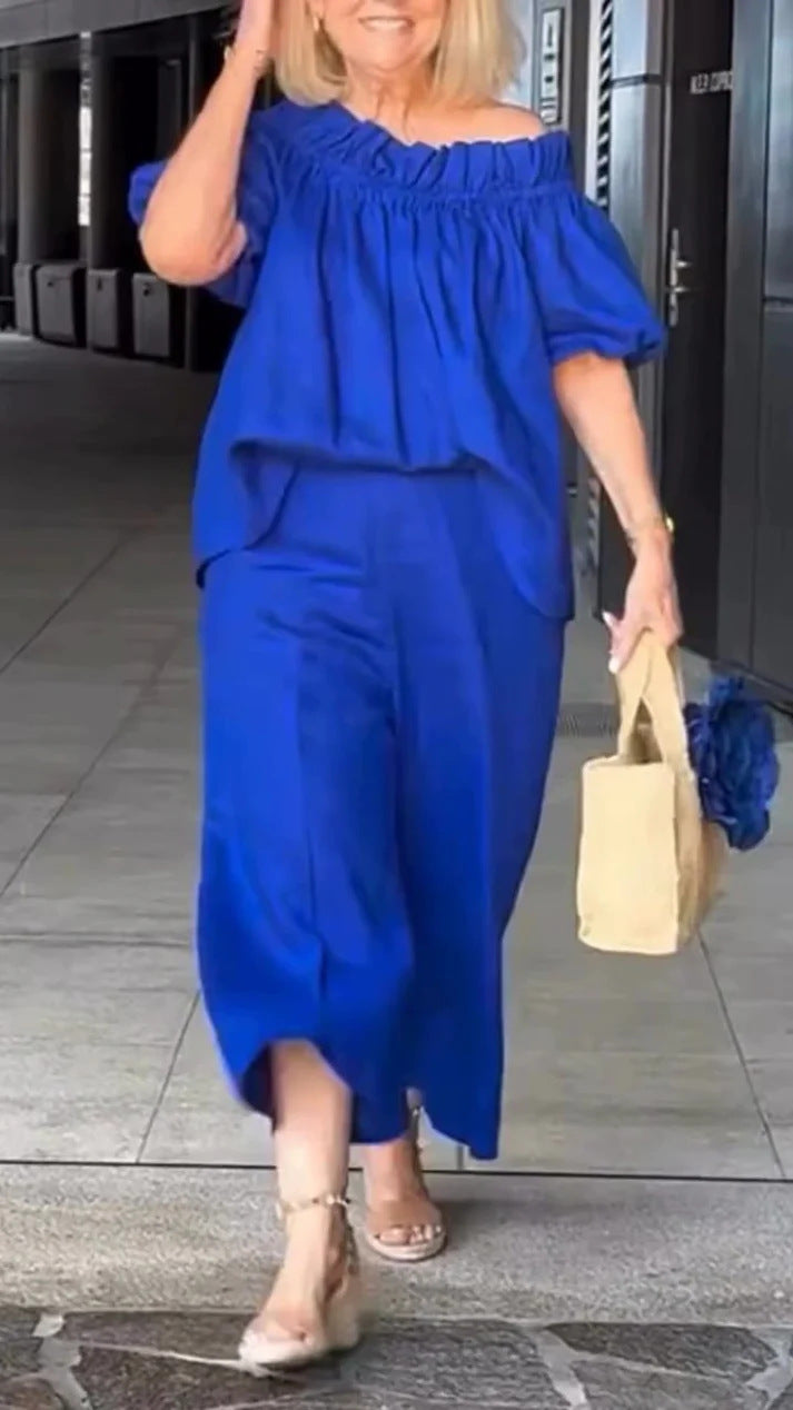 Leichtes Damen Jumpsuit Set mit weiten Ärmeln und figurbetonter Schnittführung berg-feldt