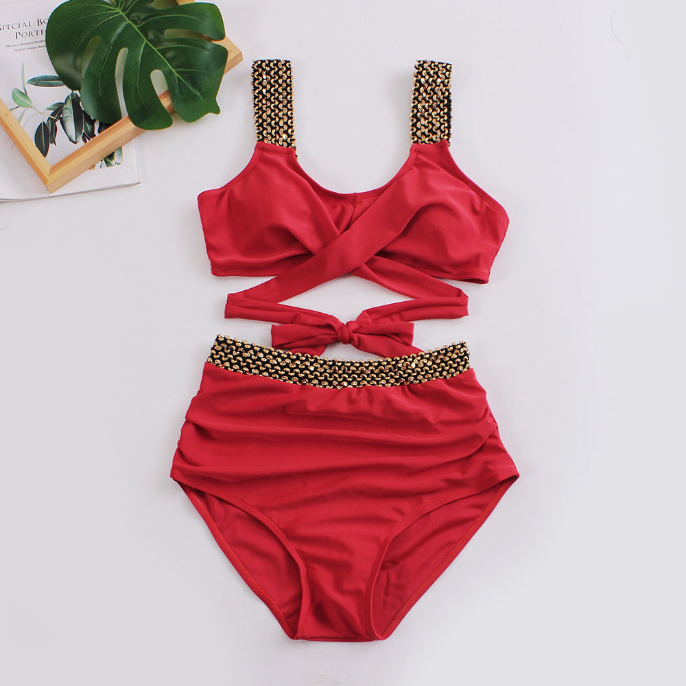 Ensemble de bikini pour femme avec coupe haute et design de bretelles unique par berg-feldt