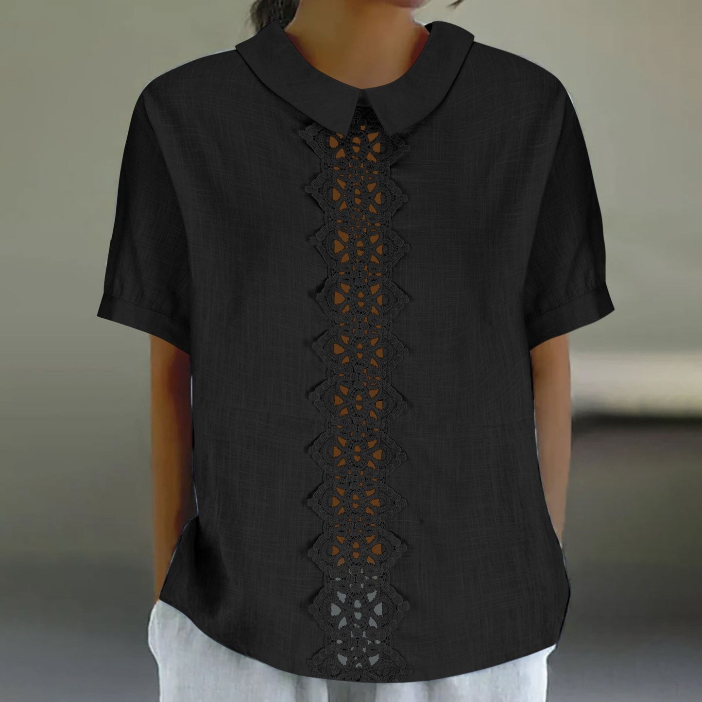 Berg-Feldt Blouse élégante pour femme avec dentelle au col