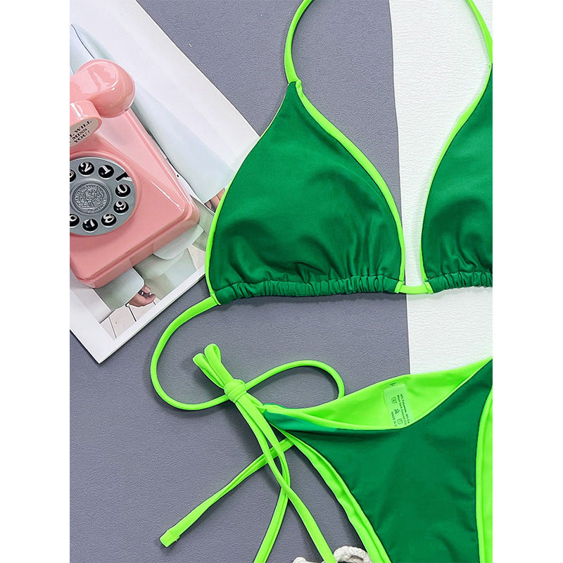 Ensemble de bikini imprimé léopard avec haut triangle et bretelles ajustables par berg-feldt