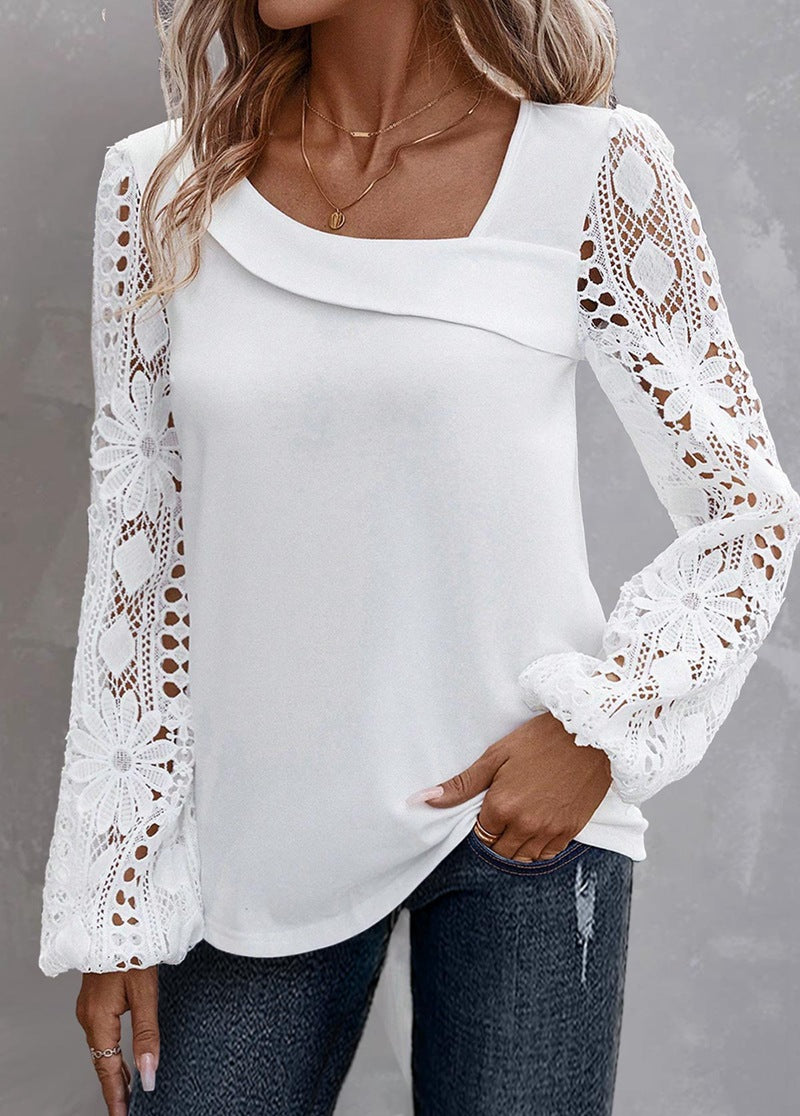 Blouse élégante pour femme avec empiècement en dentelle et encolure raffinée de berg-feldt