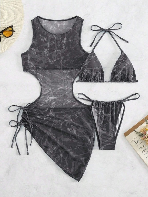 Ensemble de maillot de bain et robe Berg-feldt pour femme avec découpes