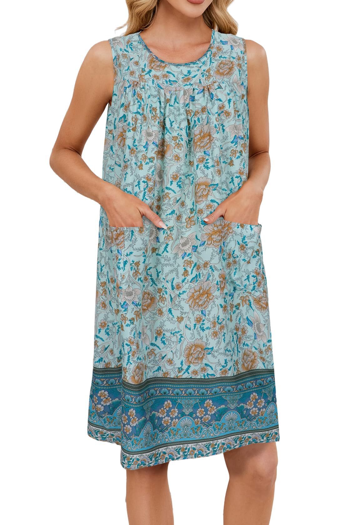 Robe de plage légère pour femme avec poches et motif floral berg-feldt