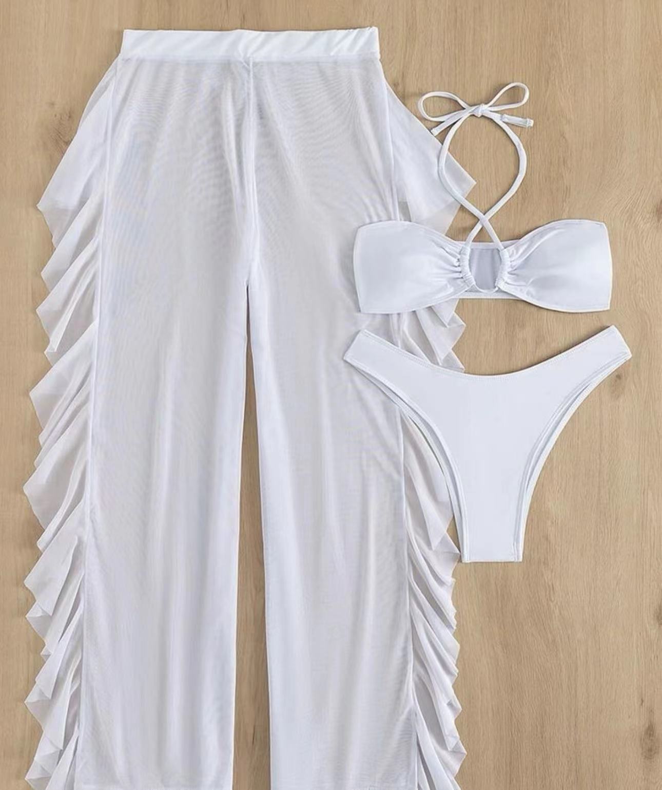 Ensemble de maillot de bain et paréo pour femme Berg-feldt avec volants