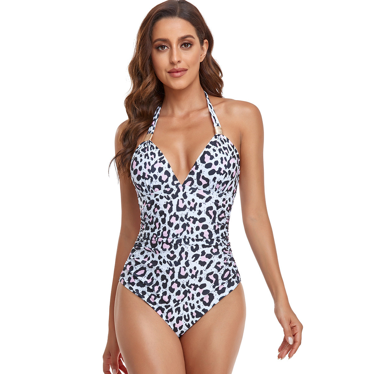 Maillot de bain femme berg-feldt, décolleté en V, imprimé léopard