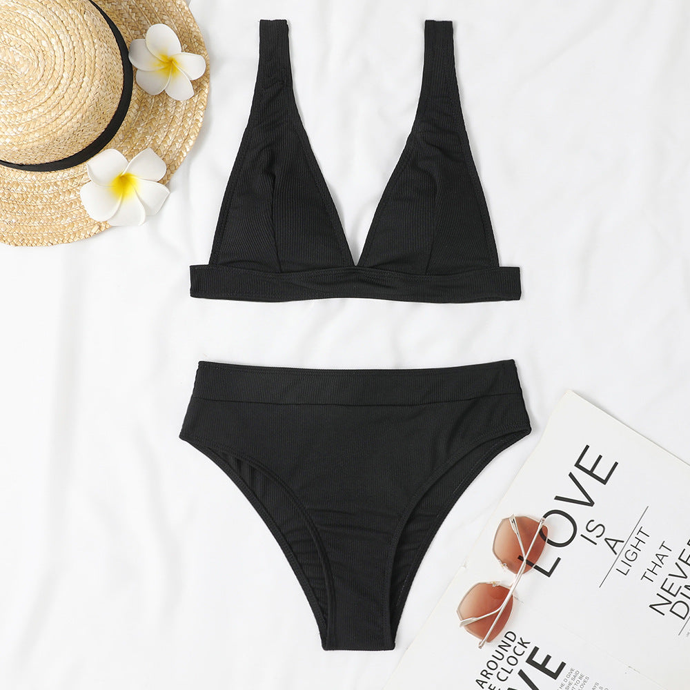 Ensemble de bikini taille haute et décolleté en V profond pour femme de berg-feldt