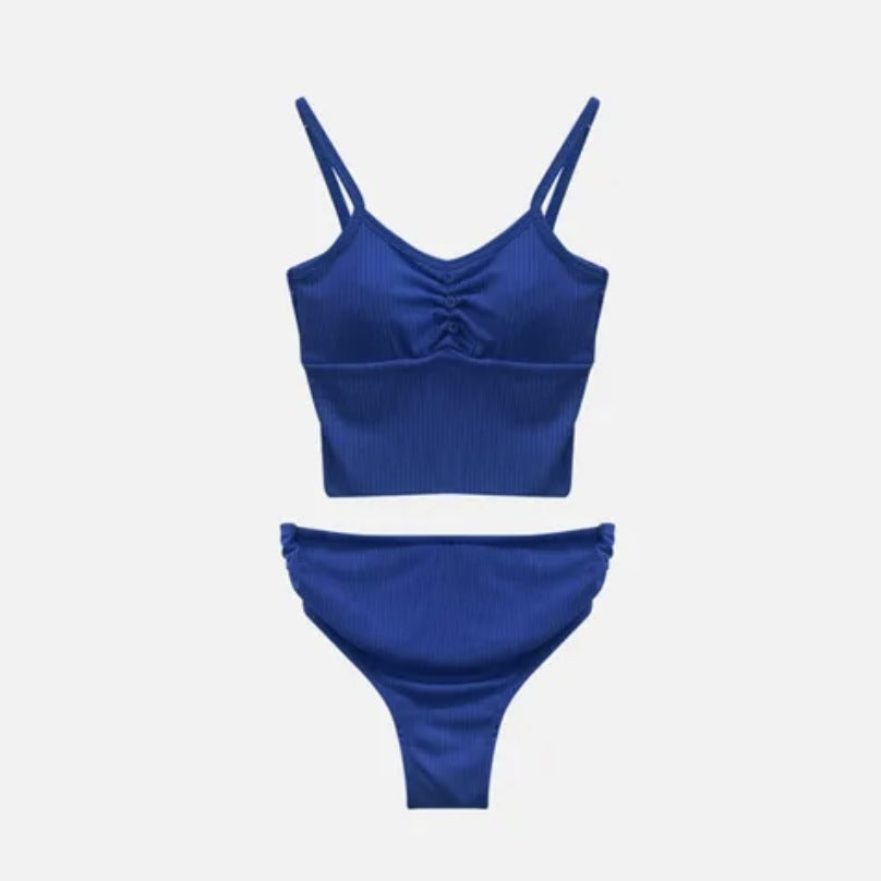 Sportlicher Damen Bikini mit Raffung, hohem Beinausschnitt von berg-feldt