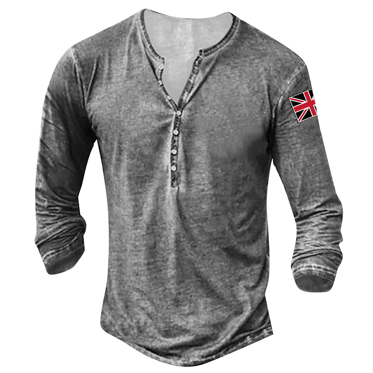 Chemise boutonnée à manches longues pour homme, avec application drapeau, par Berg-Feldt