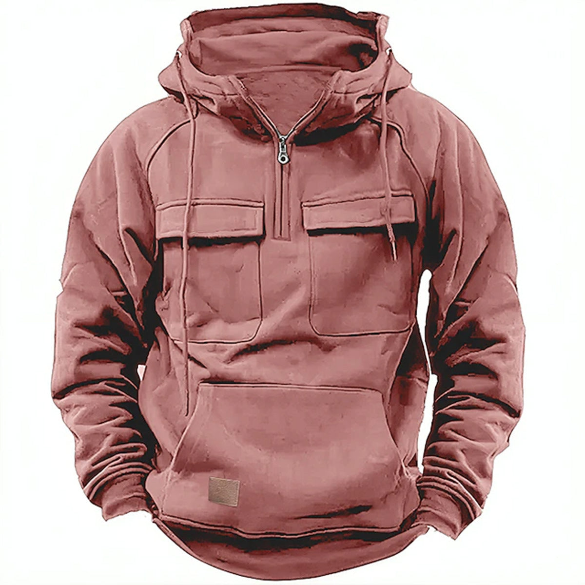 Hoodie utilitaire pour hommes avec poches plaquées et demi-fermeture éclair Berg-Feldt