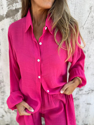 Chemise décontractée à manches longues en lin Berg-Feldt pour femmes
