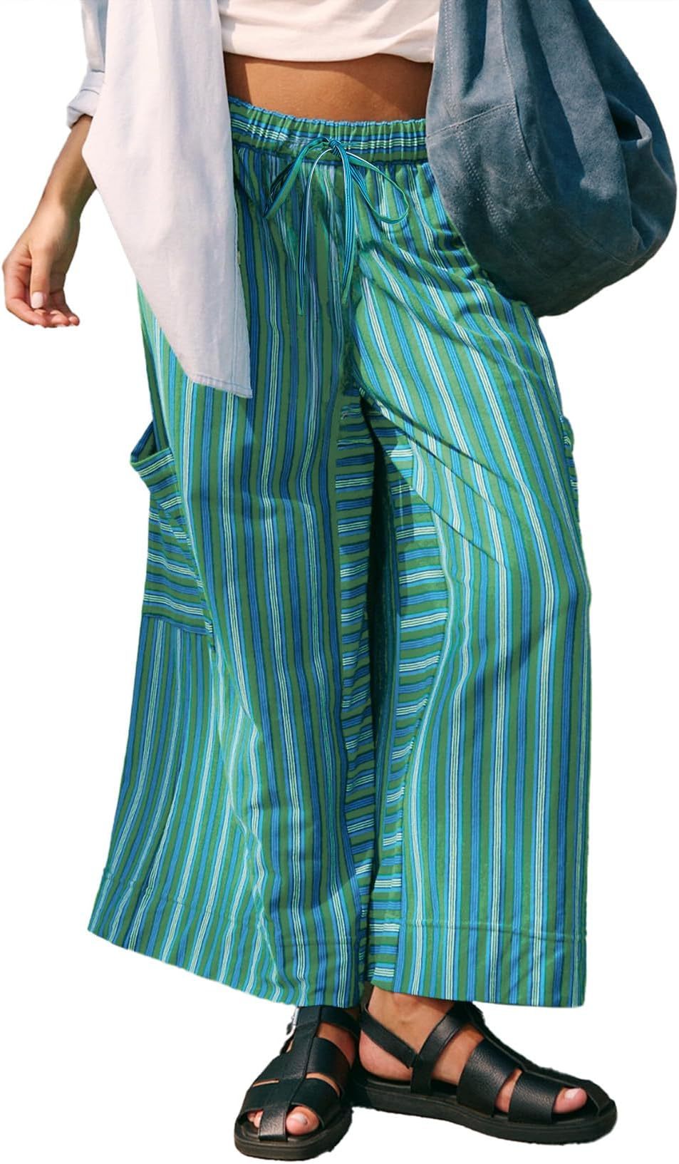 Pantalon palazzo léger et coloré avec ceinture pour femme de berg-feldt