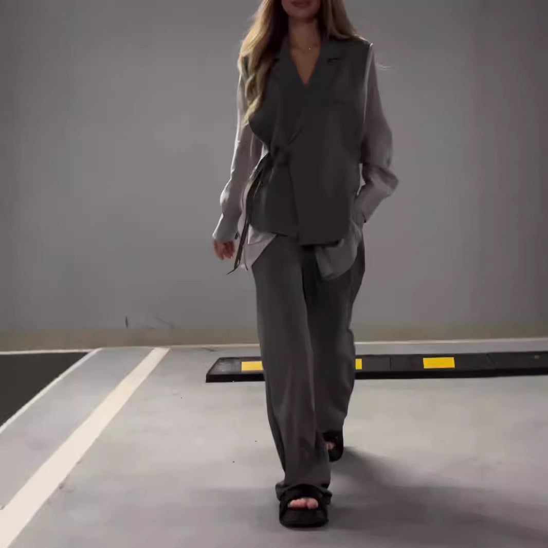 Taillierter Blazer und weite Hose Set für Damen Übergrößen von berg-feldt