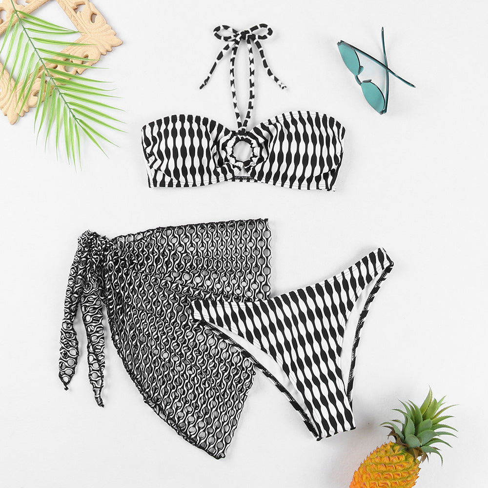 Berg-Feldt Bikini Deux Pièces Femme avec Culotte Taille Haute et Cache-Maillot Assorti