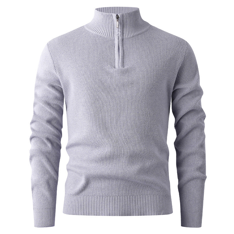 Pull en tricot pour homme avec col montant moderne et fermeture éclair fonctionnelle Berg-Feldt
