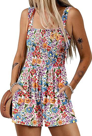 Combinaison Berg-Feldt pour femme avec imprimé floral et poches