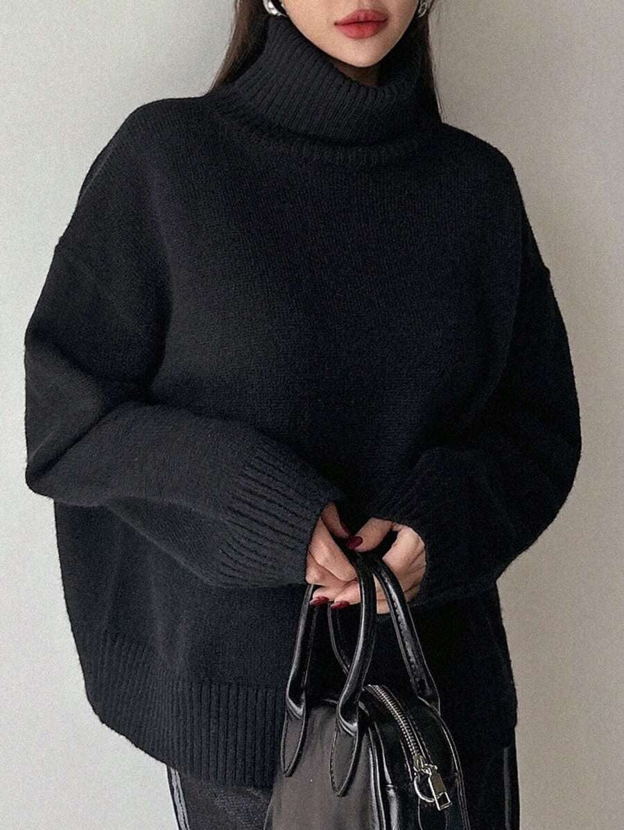 Damen oversized Rollkragenpullover aus weichem Material Berg-Feldt