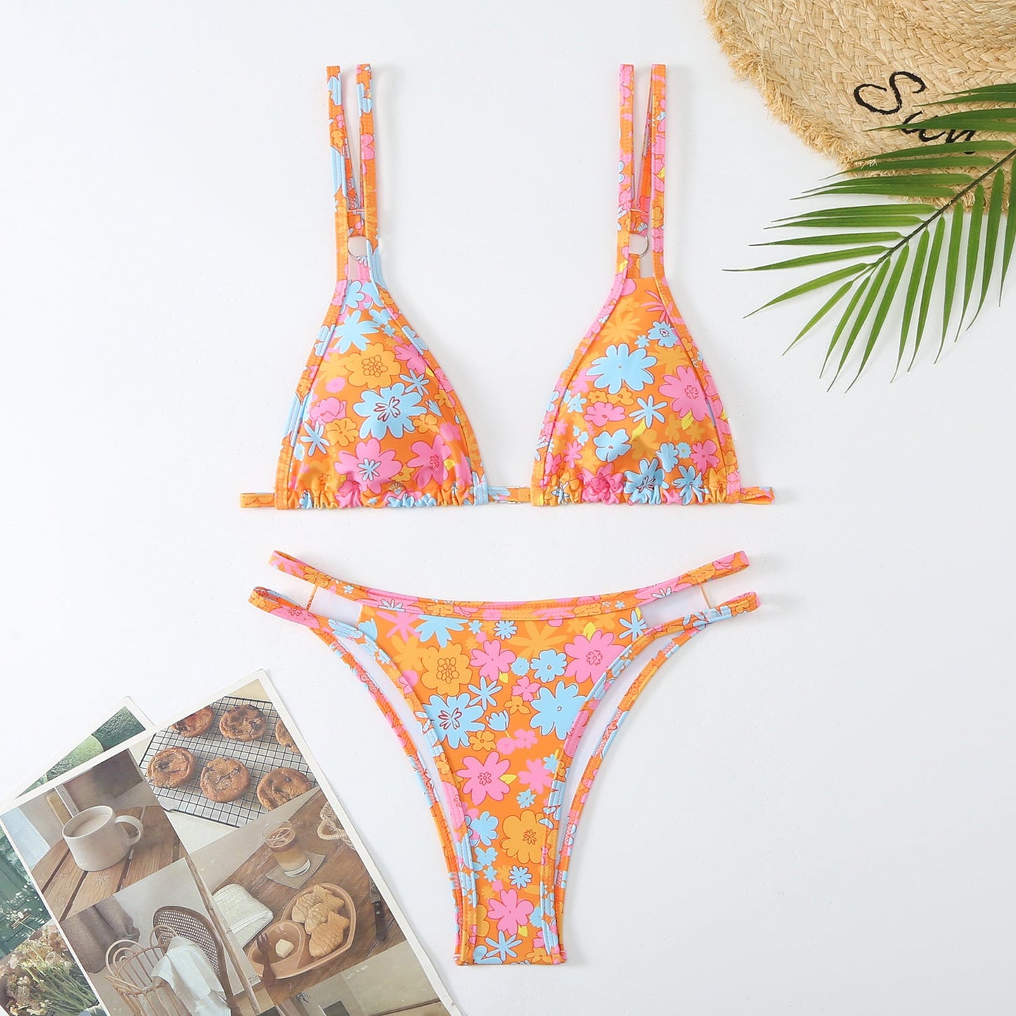 Ensemble de bikini à imprimé floral, haut triangle et bretelles réglables par berg-feldt (Femmes)