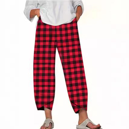 Berg-feldt Pantalon pour femme, Coupe décontractée, Carreaux