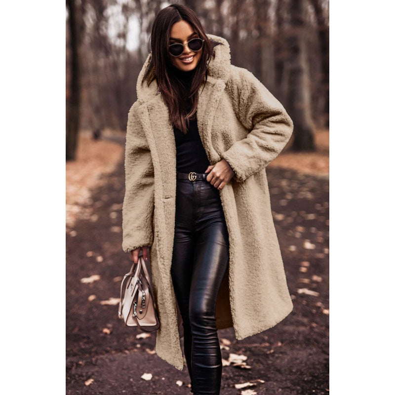 Damen Teddy manteau à capuche confortable avec fermeture à bouton Berg-Feldt