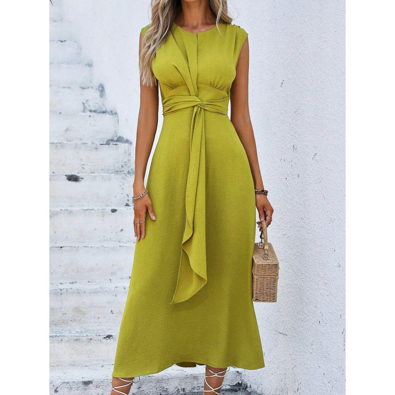 Maxi-robe élégante sans manches pour femme avec détail noué de berg-feldt