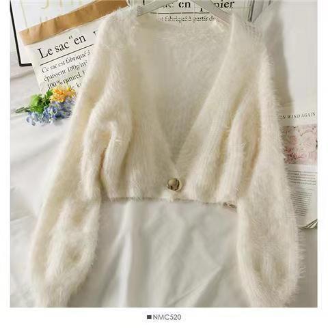 Gilet court flou à col en V et boutons pour femme Berg-Feldt