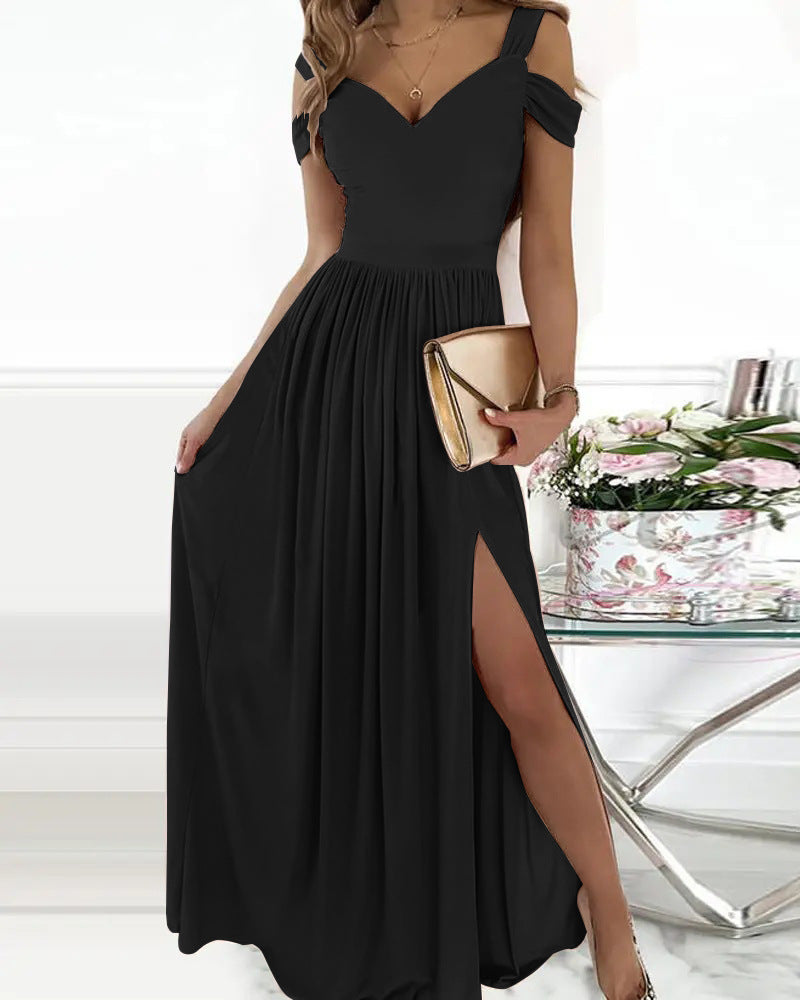 Robe longue pour femme avec bretelles fines et fente élégante Berg-Feldt