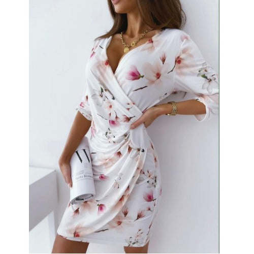 Mini-robe cache-cœur fleurie Berg-feldt pour femme
