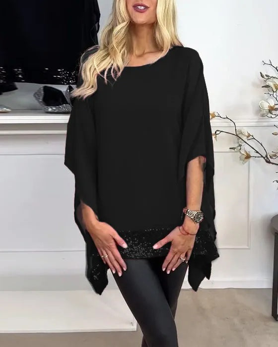 Leichter Damen-Poncho mit Zierbesatz von berg-feldt