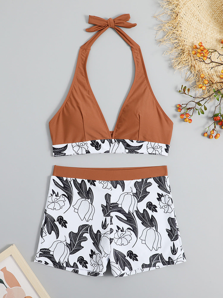 Ensemble de bikini à motif floral avec haut noué pour femmes de berg-feldt