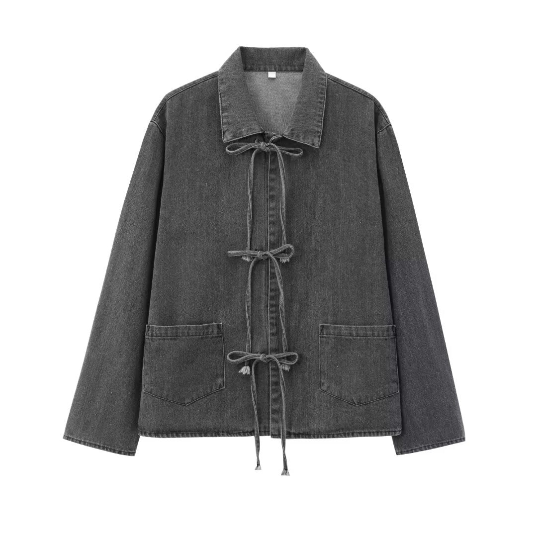 Veste en jean décontractée pour femme Berg-Feldt avec cordon de serrage