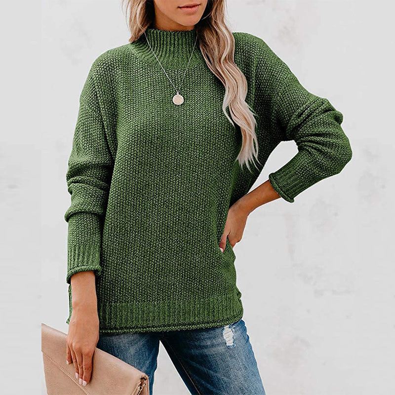 Pull en grosse maille pour femme, col montant et coupe décontractée Berg-Feldt