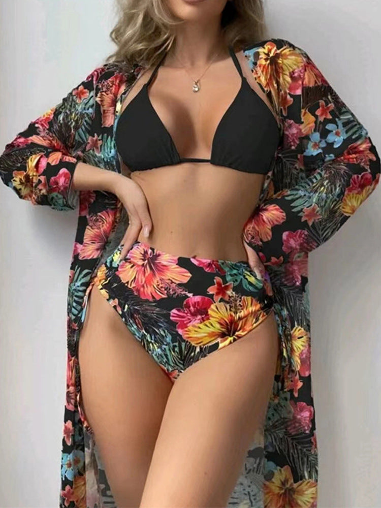 Ensemble de maillot de bain et kimono fleuri Berg-Feldt pour femme