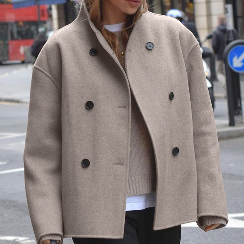 Veste en laine élégante pour femme avec double boutonnage et col montant Berg-Feldt