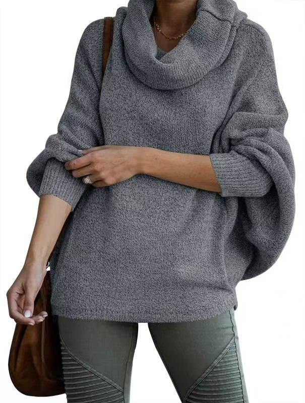 Women's casual knit sweater with soft stand-up collar and wide sleeves Berg-Feldt