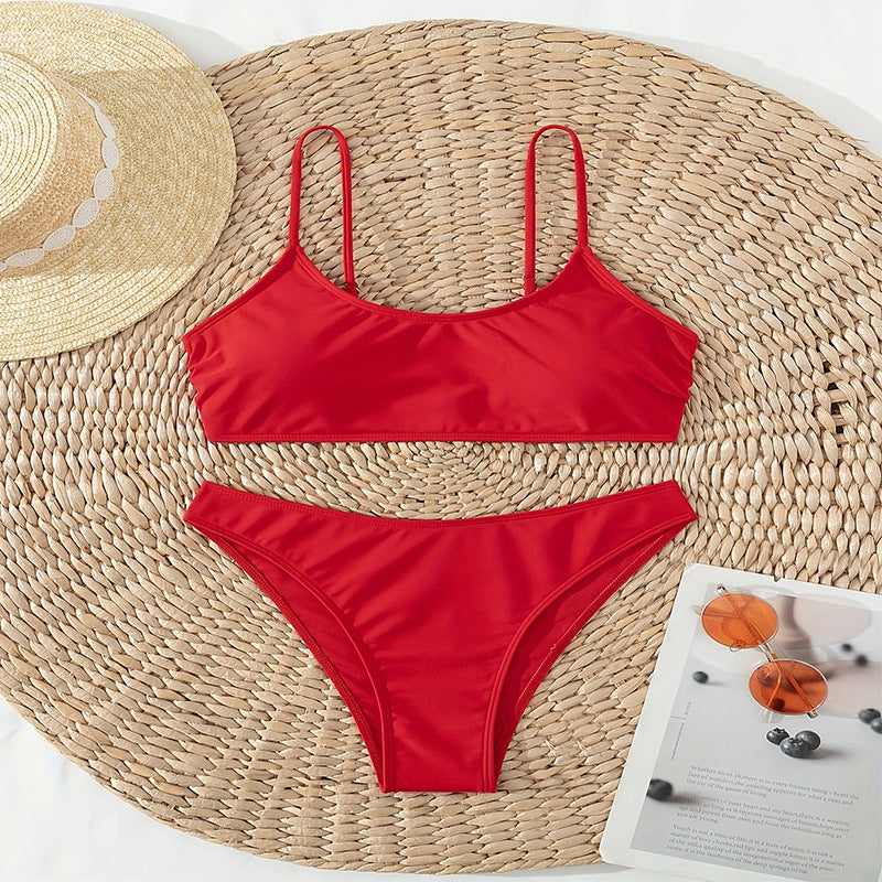 Ensemble de bikini minimaliste pour femme avec coupe élastique de berg-feldt