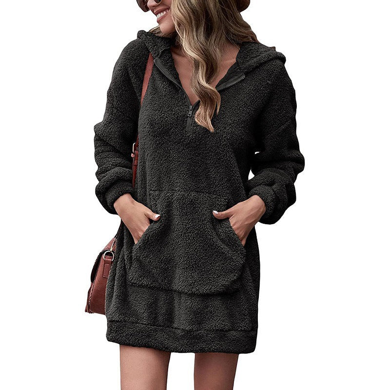 Robe pull douillette en polaire avec poches, de berg-feldt