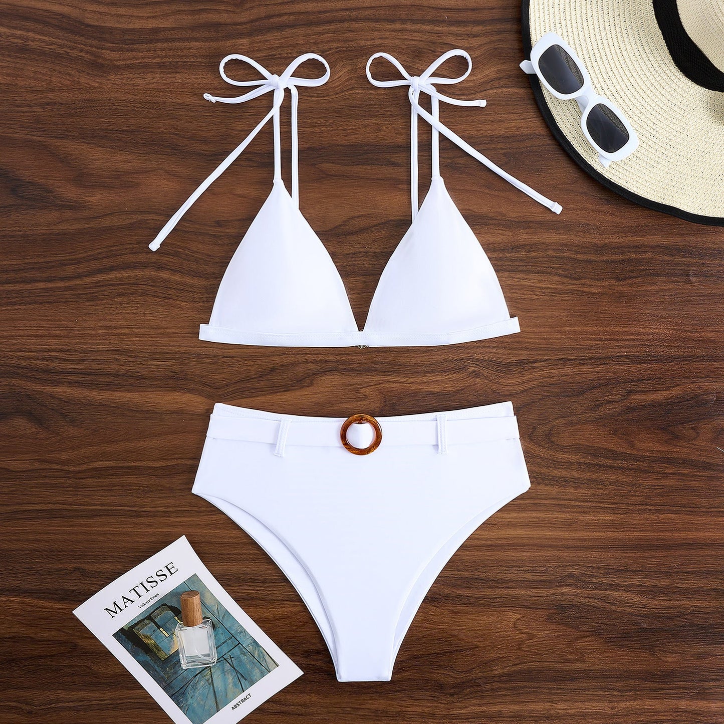 Haut de maillot de bain triangle et bas de bikini taille haute à nouer Berg-Feldt pour femme