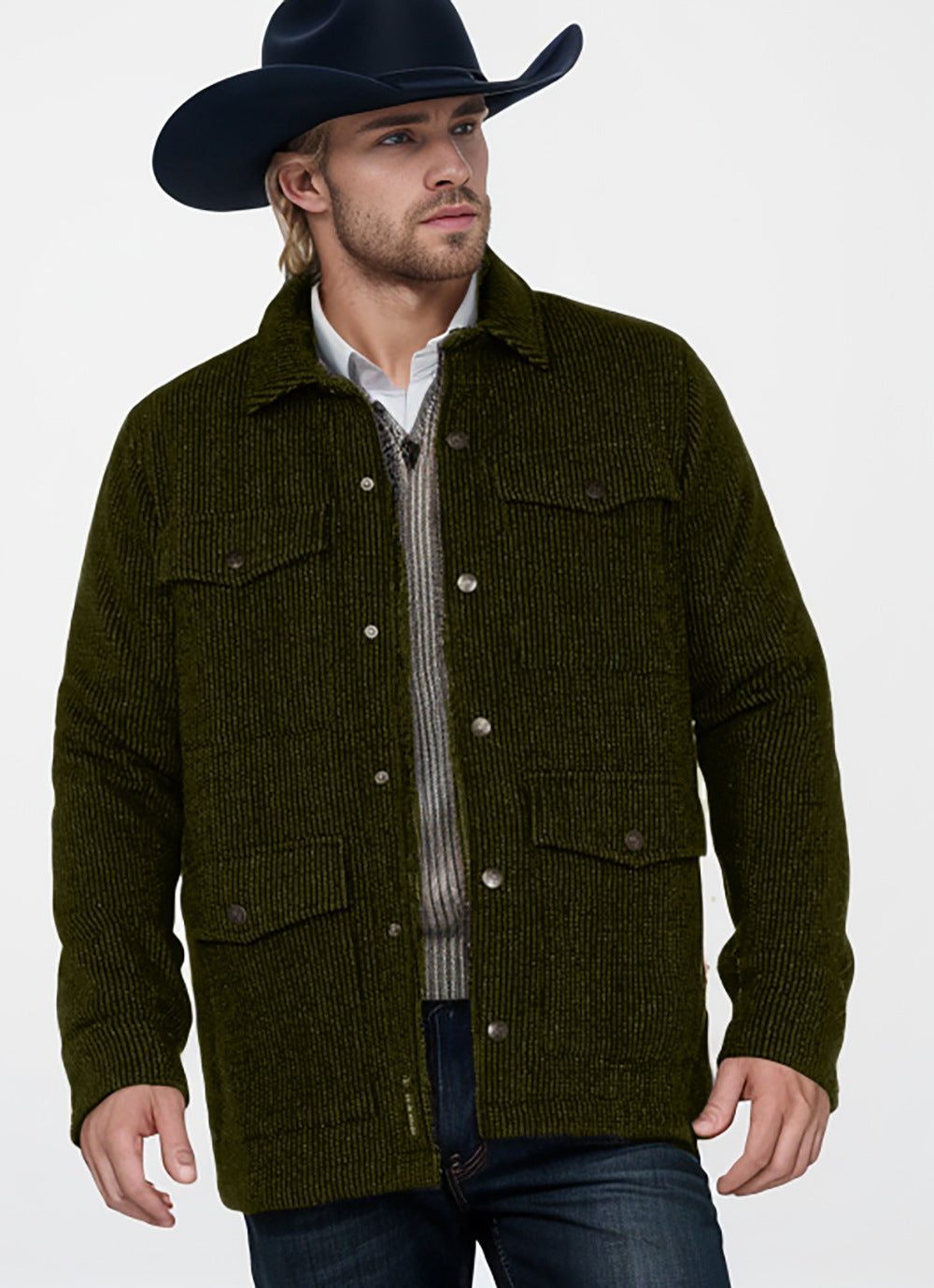 Veste en flanelle de montagne tendance pour homme avec doubles poches de poitrine Feldt