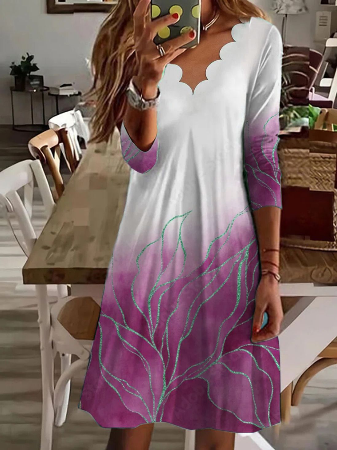 Robe de plage femme élégante à col en V et imprimé floral de berg-feldt